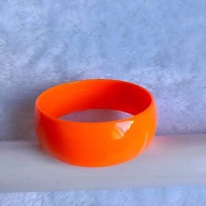 Vibrant Orange Resin Bangle Bracelet